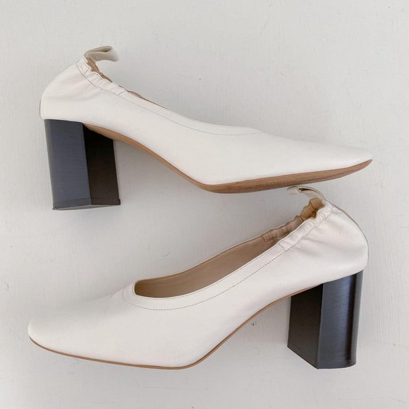 Everlane Size 9 Cream Off-White The Day Heel in Bone Leather Block Heel Pump - Picture 7 of 11
